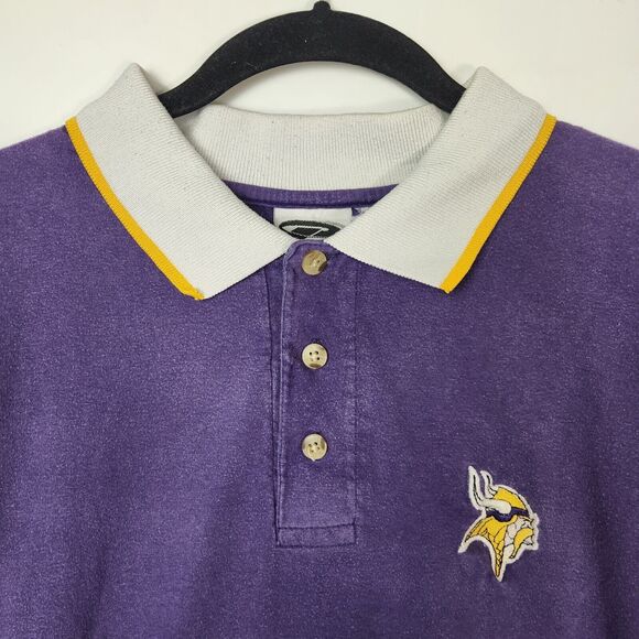VTG 90s Minnesota Vikings Polo‎ NFL Football Embroidered Sports Retro Athleisure - Picture 2 of 10